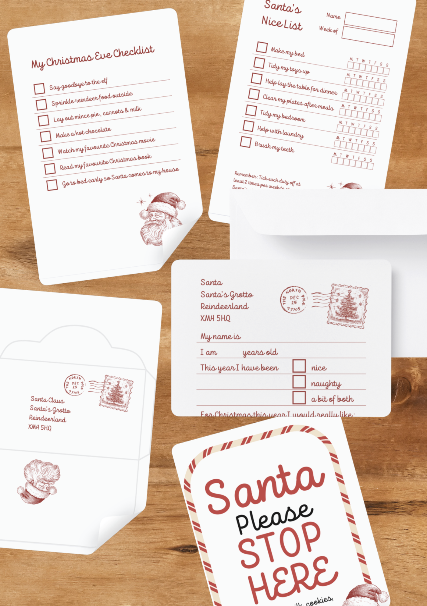 Santa letter writing set